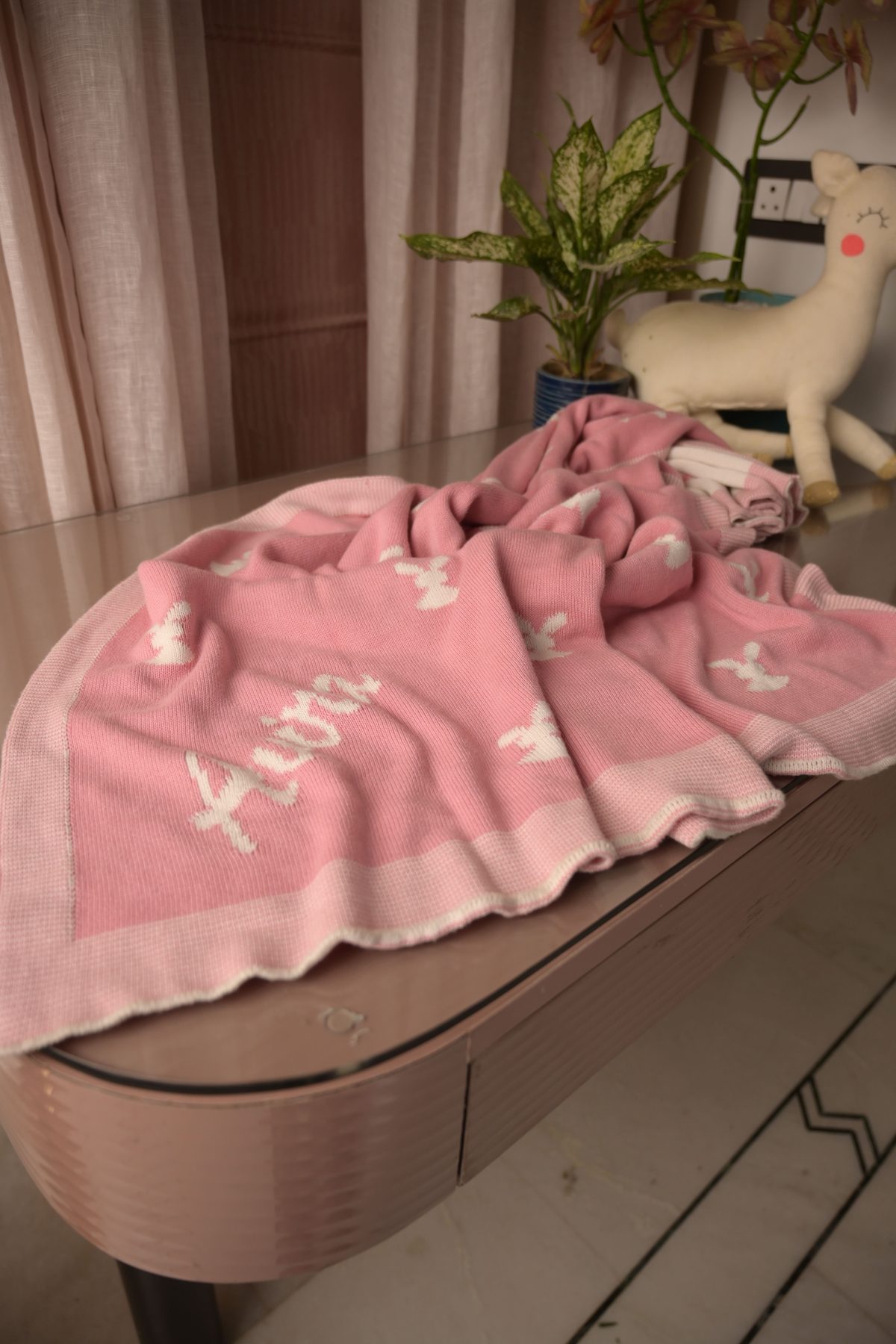 Personalized Bunny Baby Blanket