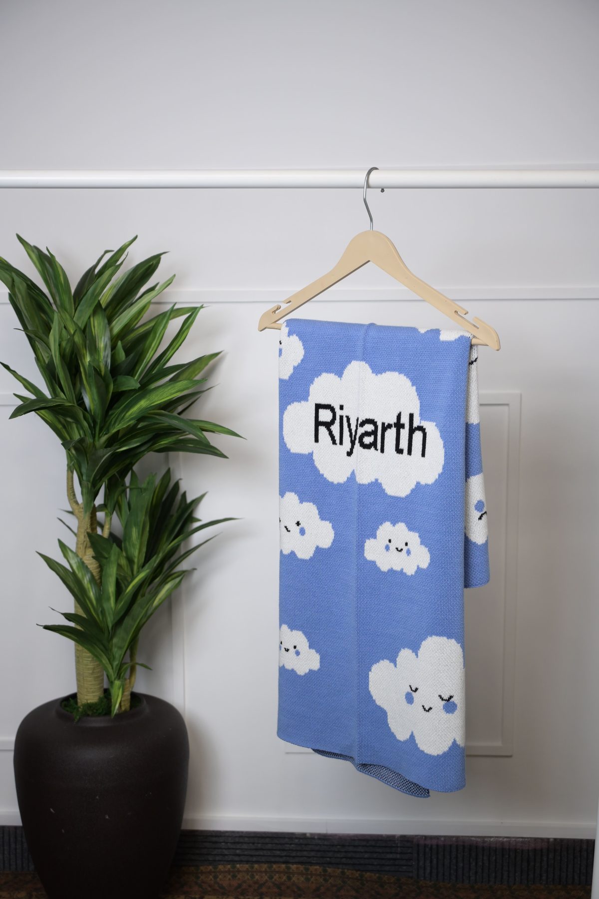 Personalized Name Baby Blanket hanging
