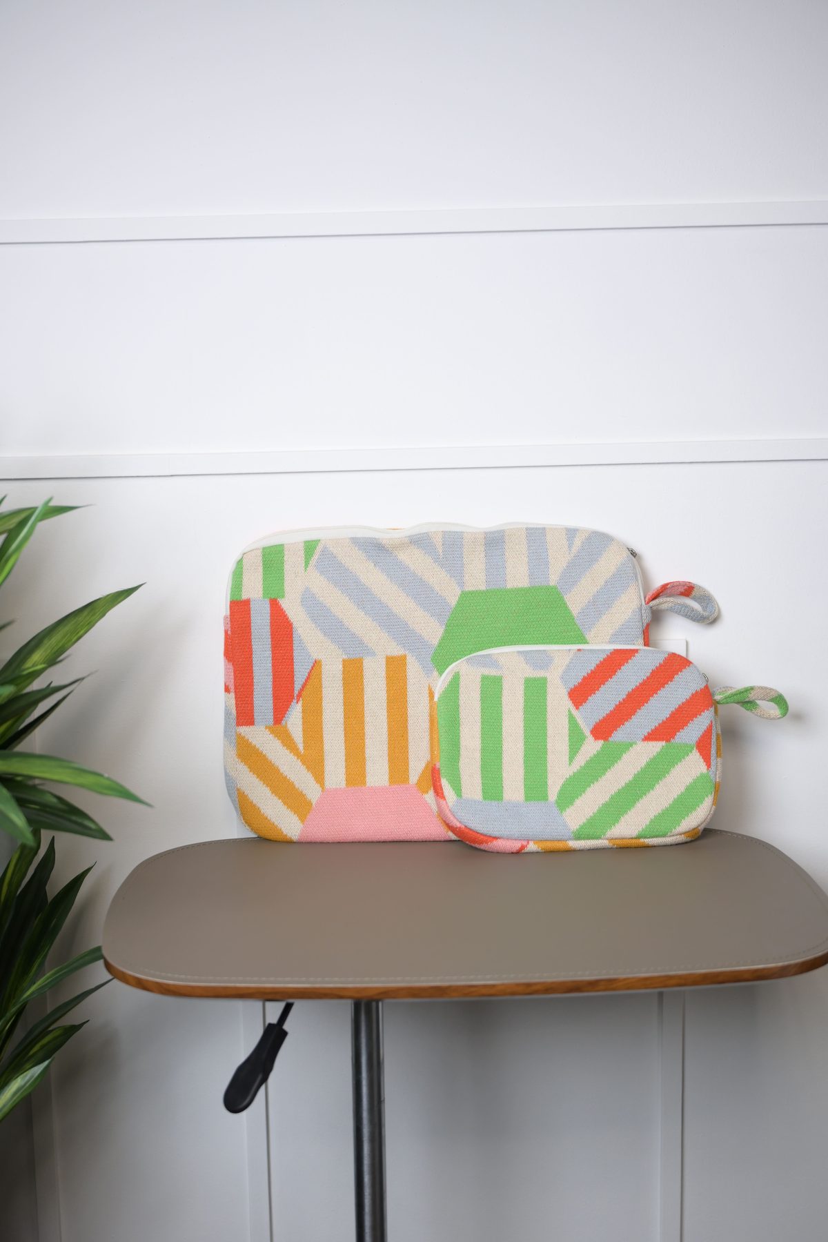 Hexagon Stripe Laptop Sleeve and matching pouch