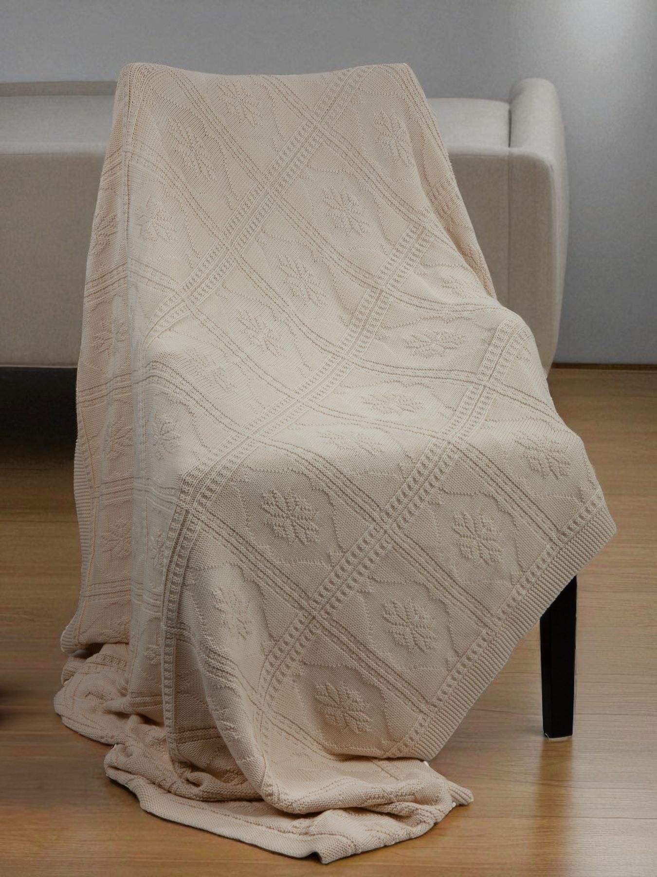 Diamond Lattice Knit Throw
