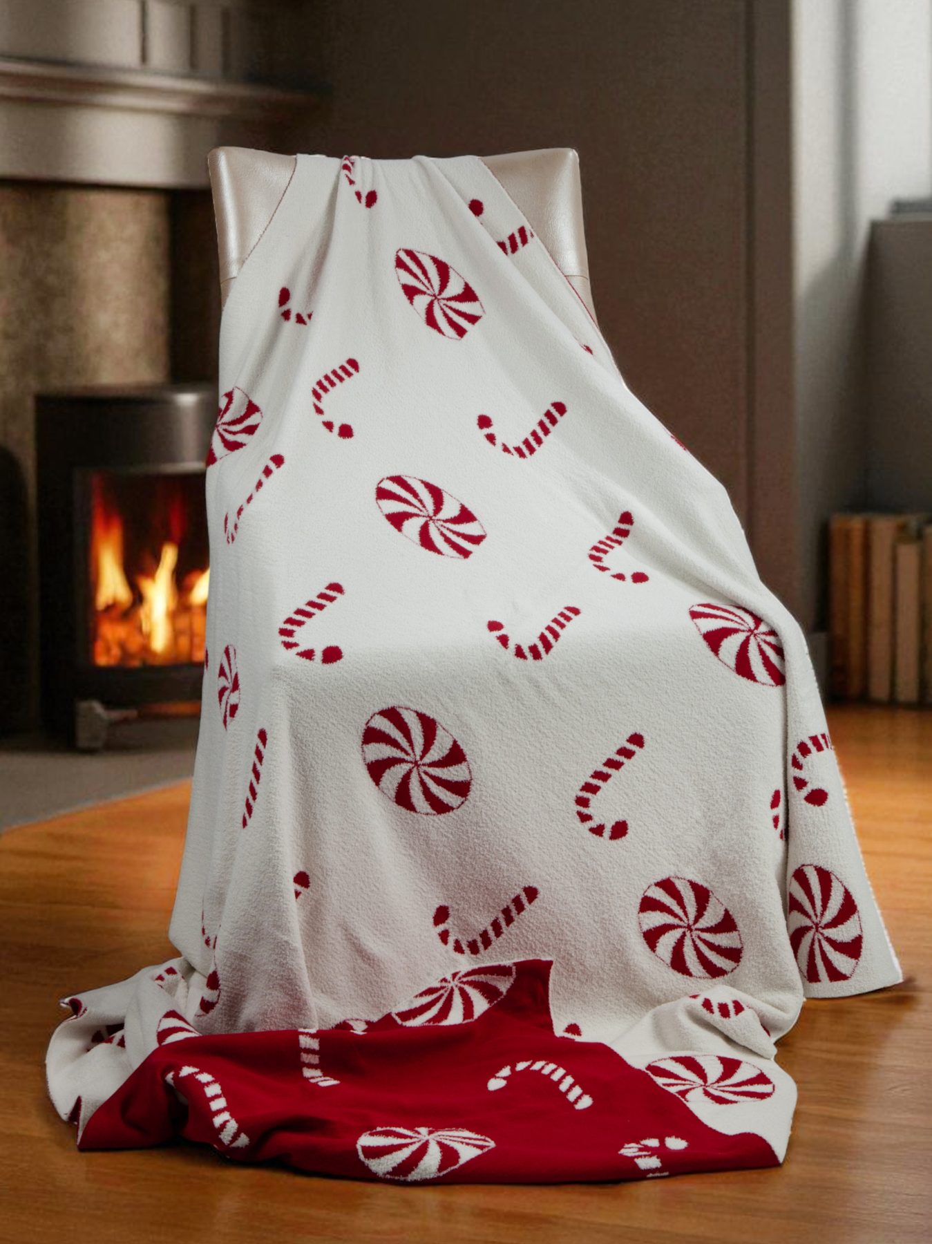 Peppermint Candy Cane Throw