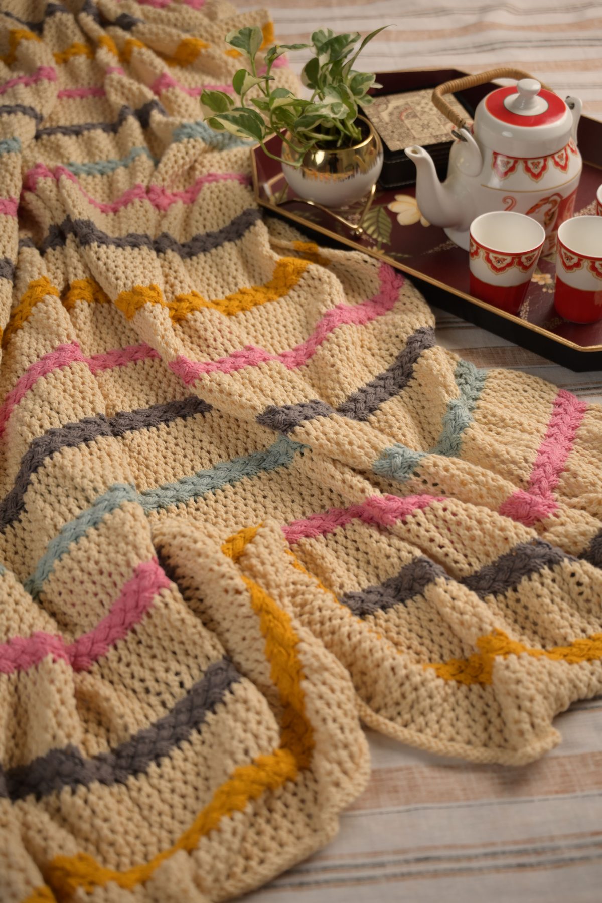 Multicolour Stripe Throw